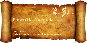 Machnik Zsanett névjegykártya